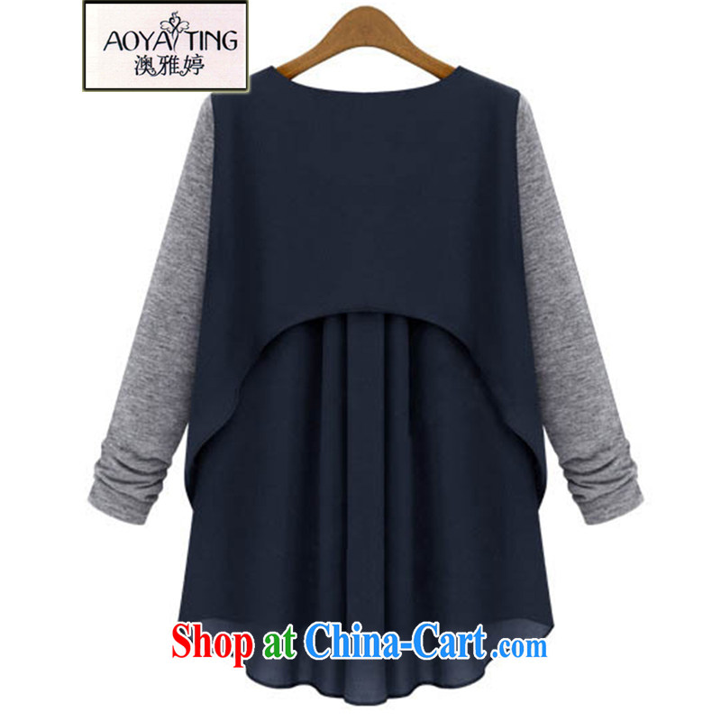 o Ya-ting spring 2014 new female and indeed XL solid T-shirt American style t-shirt long-sleeved T-shirt girls 588 dark blue 5 XL recommendations 175 - 200 jack, O Ya-ting (aoyating), online shopping
