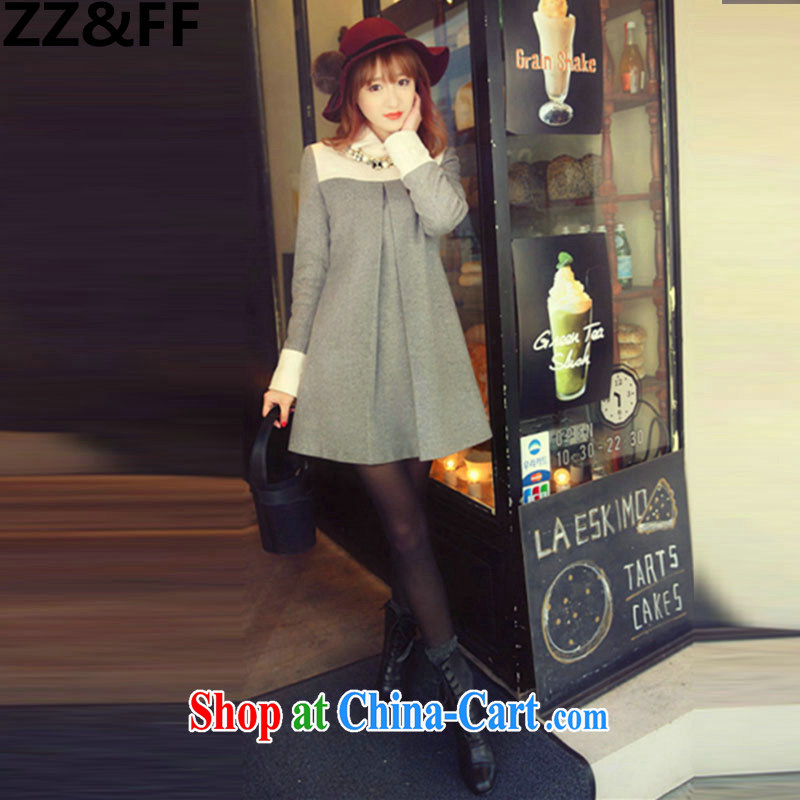 ZZ &FF 2015 spring new pregnant women dress autumn and winter clothing pregnant women with Korean pregnant women coat sweet and stylish hair is light gray XXL, ZZ &FF, shopping on the Internet