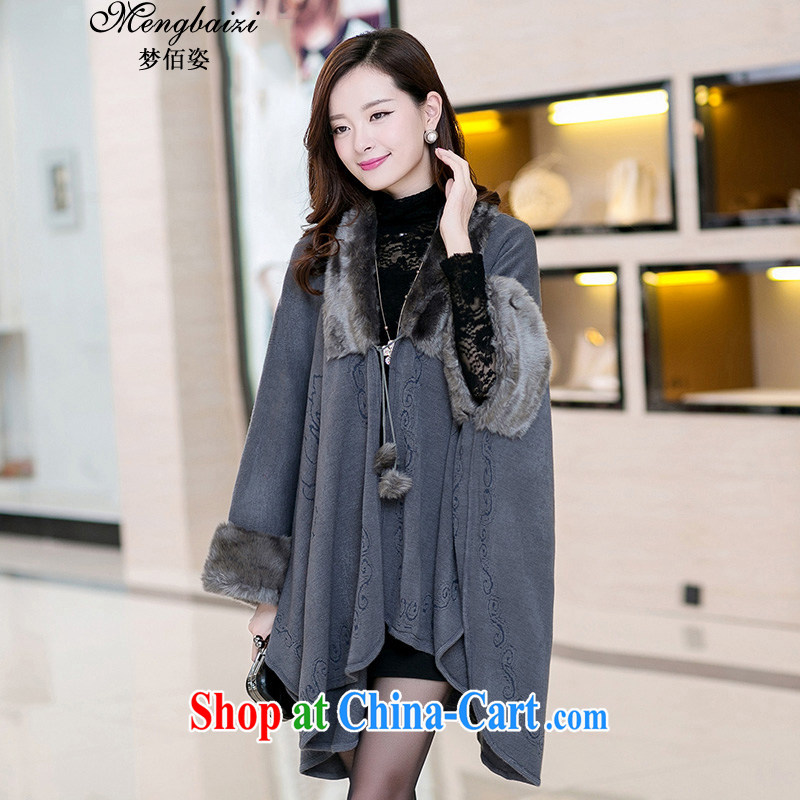 Let Bai colorful 2014 Korean winter new bat T-shirt cloak shawl cardigan sweater long jacket, knitted T-shirts, the female JMYD #345 pre-sale gray are codes, Dream Bai beauty, shopping on the Internet