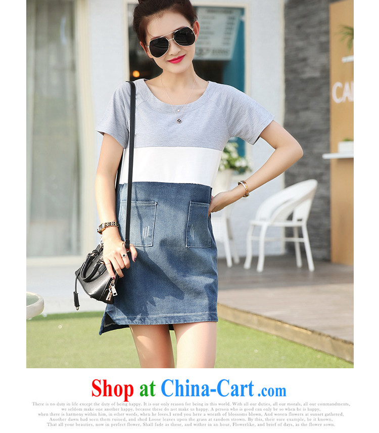 Elizabeth Jacob ballet 2015 summer new Korean stripes stitching denim dress women 0762 Black/light blue jeans 3XL pictures, price, brand platters! Elections are good character, the national distribution, so why buy now enjoy more preferential! Health