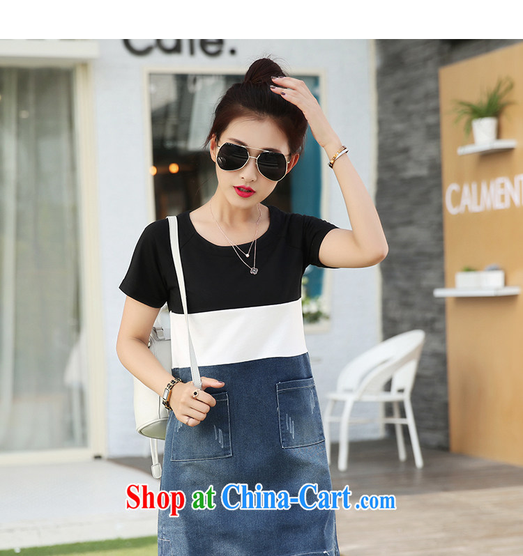 Elizabeth Jacob ballet 2015 summer new Korean stripes stitching denim dress women 0762 Black/light blue jeans 3XL pictures, price, brand platters! Elections are good character, the national distribution, so why buy now enjoy more preferential! Health