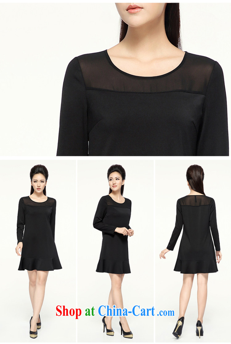 The Mak larger women 2014 winter clothing new thick mm stylish solid color flouncing dress 944101642 black 6 XL pictures, price, brand platters! Elections are good character, the national distribution, so why buy now enjoy more preferential! Health