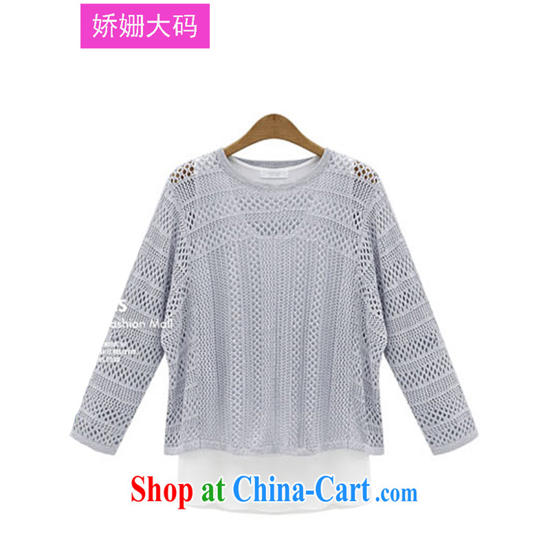 Susan Sarandon aviation jiaoshan autumn is new, the United States and Europe, female, long Openwork knit-thin and long-sleeved sweater Z 9003 Map Color 5 XL
