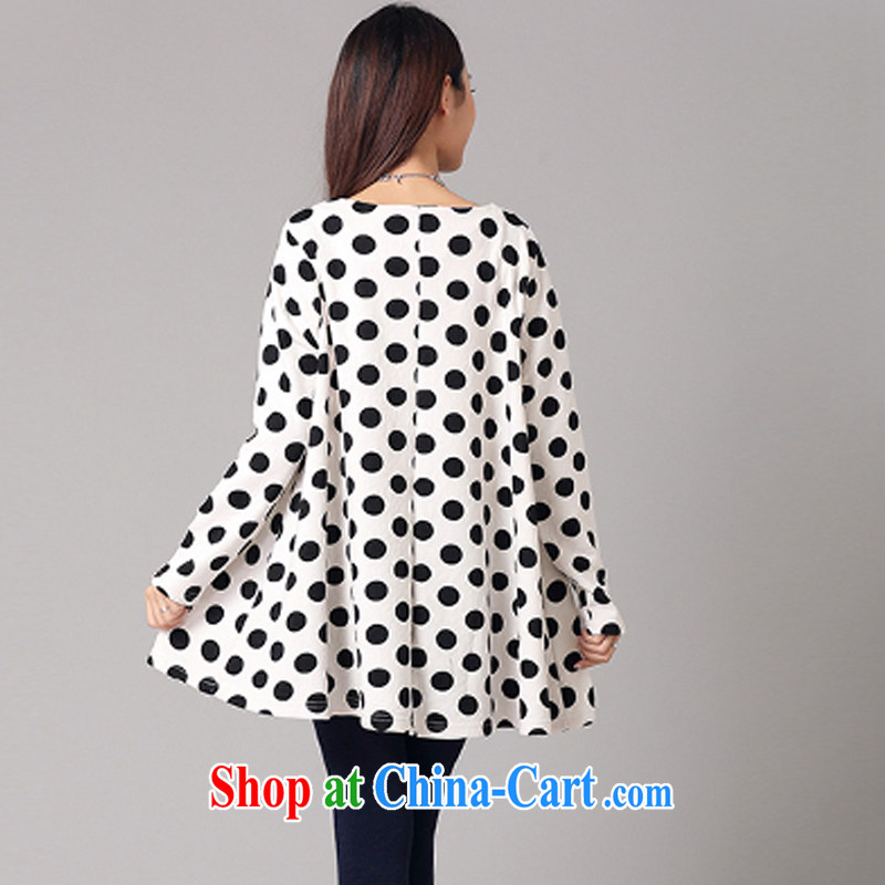 HIV/AIDS by 2014 autumn and winter new dot stamp graphics thin large, female long-sleeved shirt T DM 013 white XL, covered by HIV (HANZI), online shopping