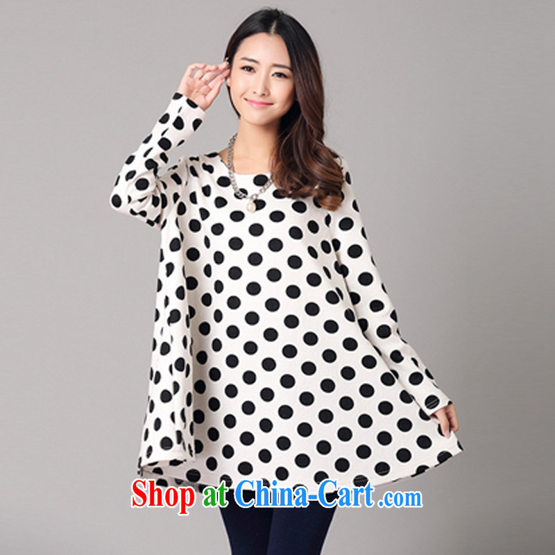 HIV/AIDS by 2014 autumn and winter new dot stamp graphics thin large, female long-sleeved shirt T DM 013 white XL, covered by HIV (HANZI), online shopping