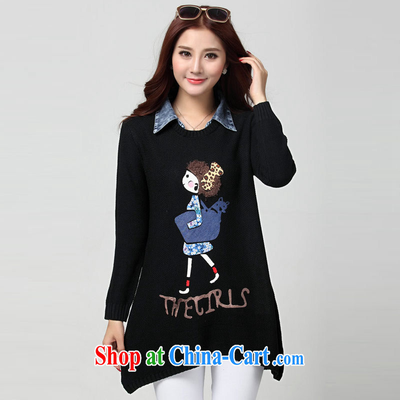 Thin (NOS) the code ladies casual graphics thin Tibetan meat T-shirt classic style T shirt female D 31,131 black large code are code 120 - 180 jack wear thin (NOS), online shopping