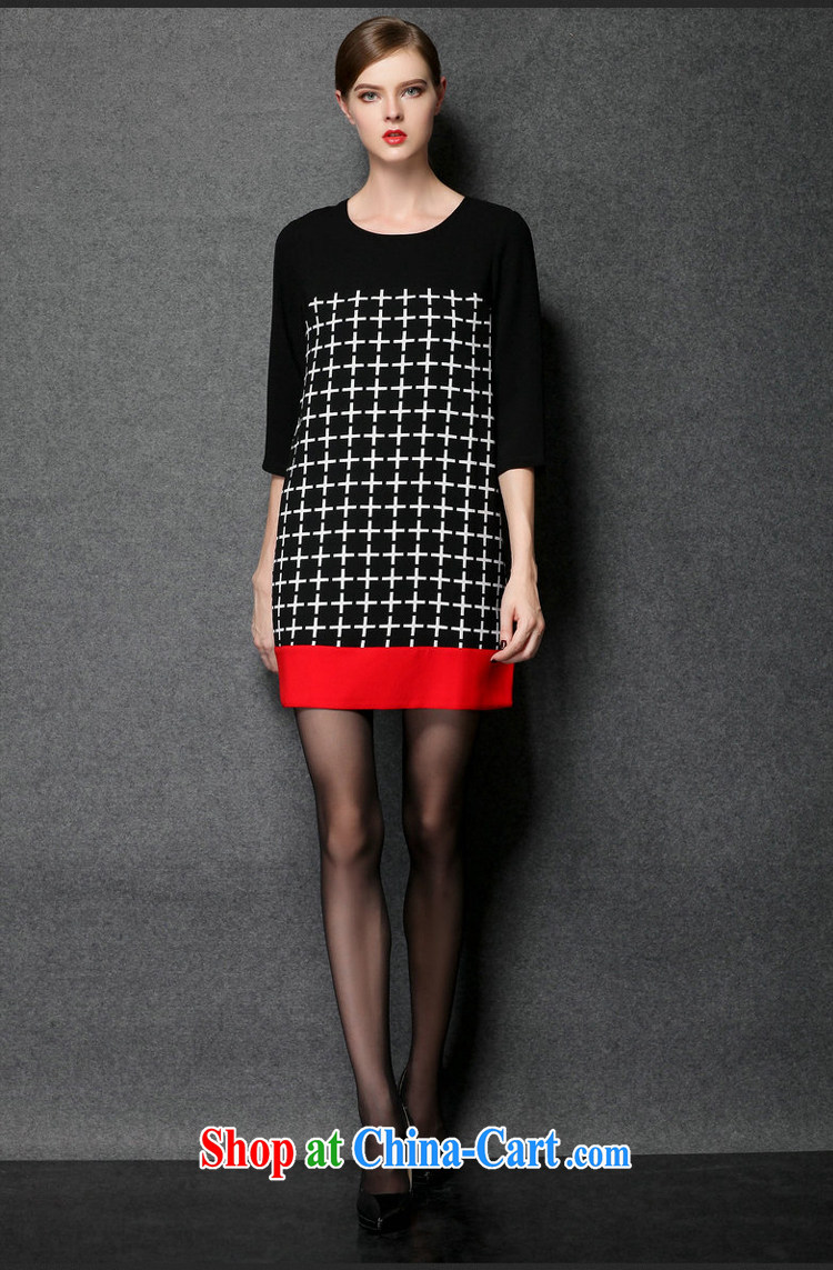 Connie's dream in Europe high-end XL girls 2014 new Autumn with loose video thin dress mm thick box sleeve round neck style skirt Y 1539 black XXXXL pictures, price, brand platters! Elections are good character, the national distribution, so why buy now enjoy more preferential! Health