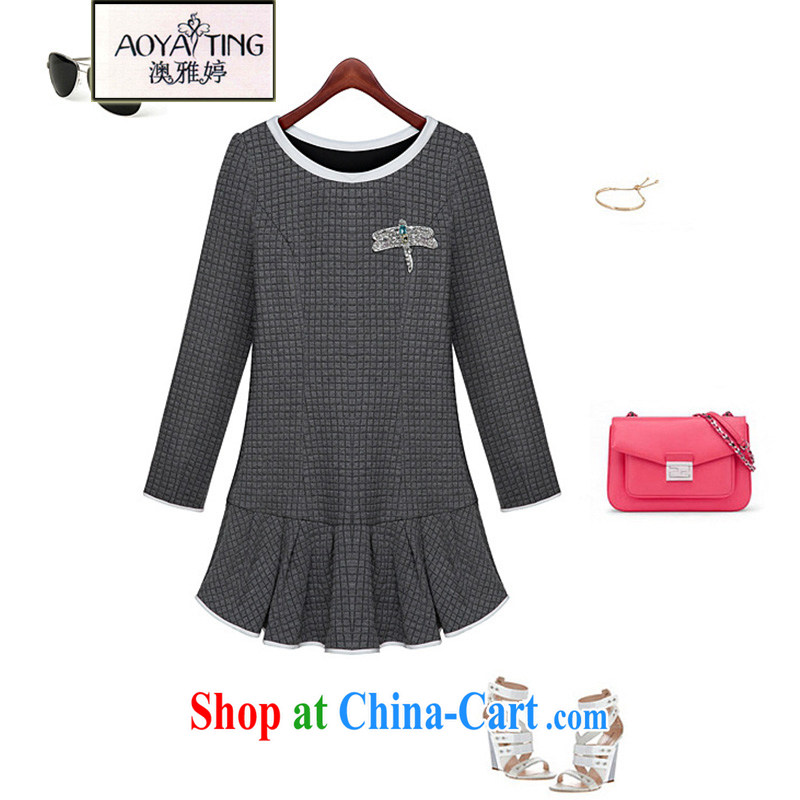 o Ya-ting 2014 autumn and winter new female Korean Beauty round-collar dresses winter 801 color pictures with water drilling Dragonfly 5 XL recommendations 175 - 190 jack, O Ya-ting (aoyating), online shopping