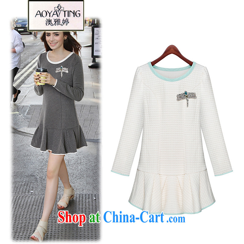 o Ya-ting 2014 autumn and winter new female Korean Beauty round-collar dresses winter 801 color pictures with water drilling Dragonfly 5 XL recommendations 175 - 190 jack, O Ya-ting (aoyating), online shopping