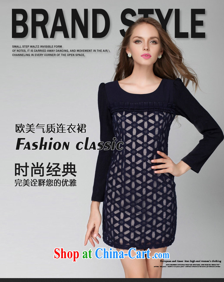 Connie's dream 2014 new autumn in Europe with high-end large, female silk European root dress mm thick lace long-sleeved party for cultivating skirt Y 3280 BMW blue XXXXL pictures, price, brand platters! Elections are good character, the national distribution, so why buy now enjoy more preferential! Health
