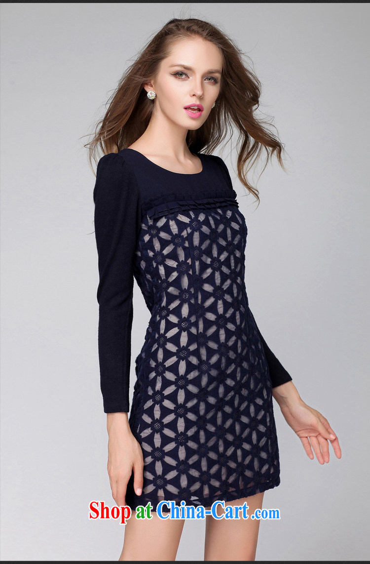 Connie's dream 2014 new autumn in Europe with high-end large, female silk European root dress mm thick lace long-sleeved party for cultivating skirt Y 3280 BMW blue XXXXL pictures, price, brand platters! Elections are good character, the national distribution, so why buy now enjoy more preferential! Health