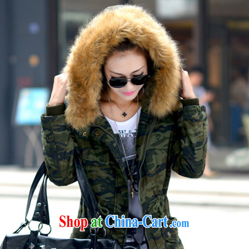 agreement, 2014 winter clothing in Europe style in a new, long, the code-Nagymaros collar camouflage cotton suit Female quilted coat jacket large cap for girls camouflage XXXXL, whereby land, shopping on the Internet