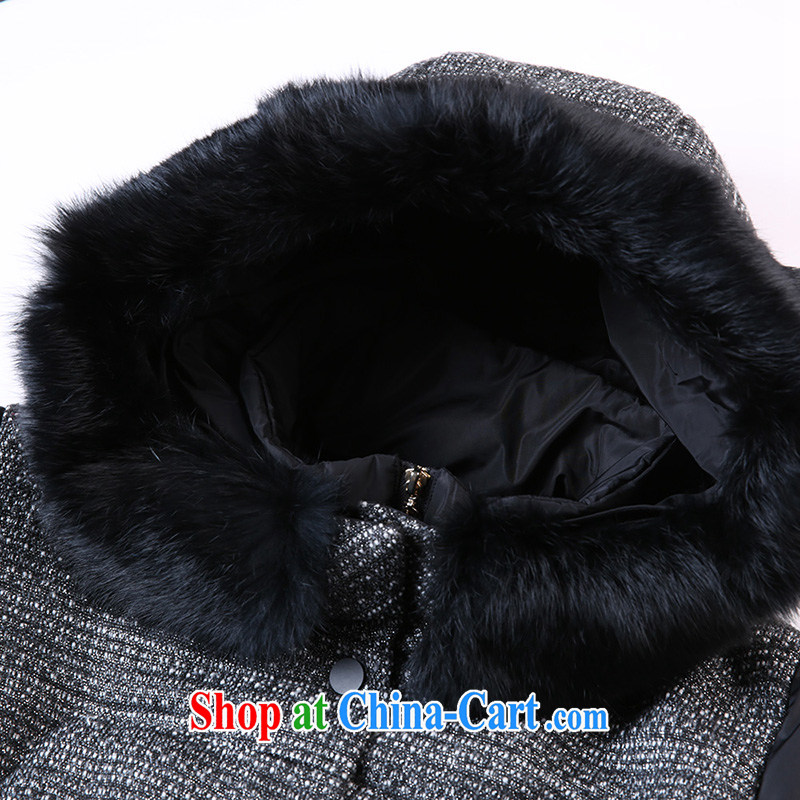 Slim LI Sau 2014 autumn and winter new, larger female stitching in cultivating long jacket coat Q 5980 black 2 XL, slim Li-su, and online shopping