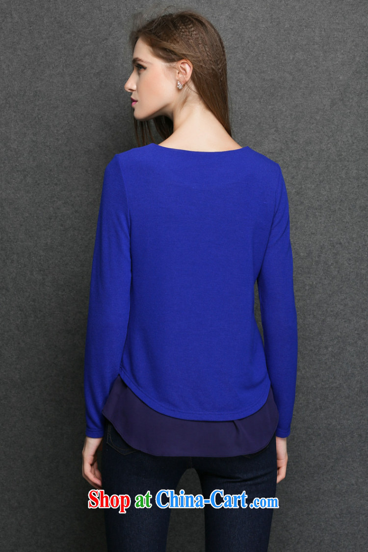 Ms Audrey EU focus the code long-sleeved T-shirt loose woman with thick sister in Europe and fall fashion loose long shirt solid JW 3184 blue XXXXL pictures, price, brand platters! Elections are good character, the national distribution, so why buy now enjoy more preferential! Health