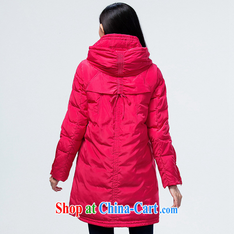 Water with thick sister 2014 winter clothing new Korean version cap jacket women in long, thick S DQ 14 4055 peach XXL, water itself (SHUIMIAO), shopping on the Internet