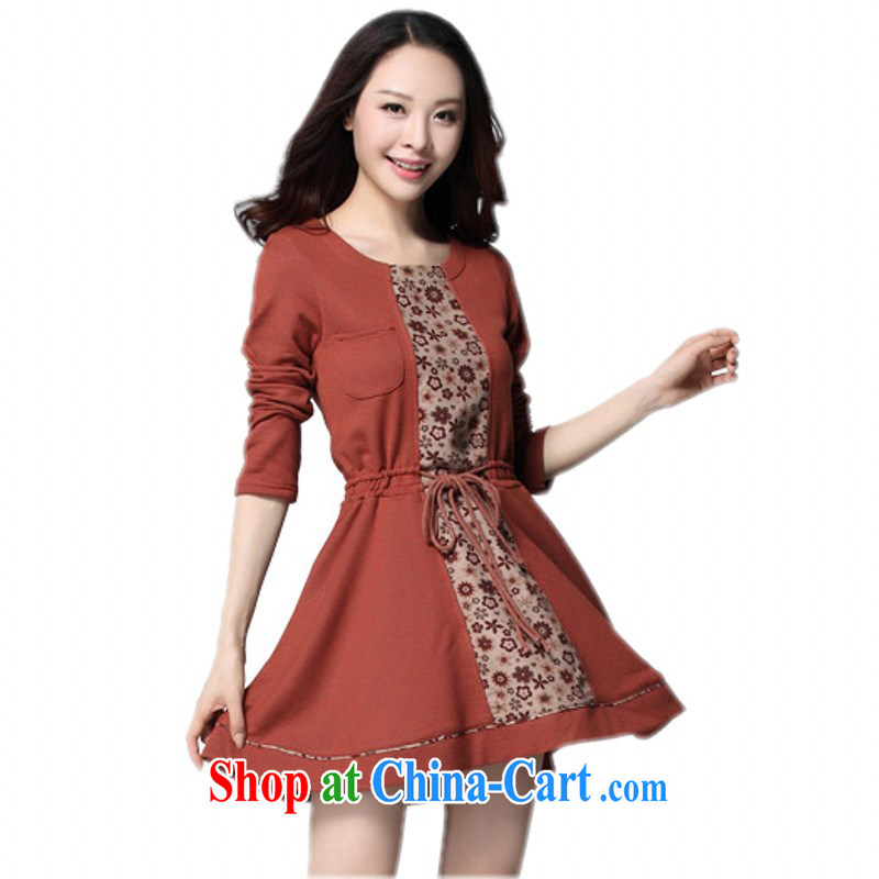 Constitution, Jacob BEAUTY package mail and indeed increase, female dress fall 2014 the new minimalist lady knitted short skirt long-sleeved floral spell Color Lounge, rust red 4 XL approximately 160 - 170 jack