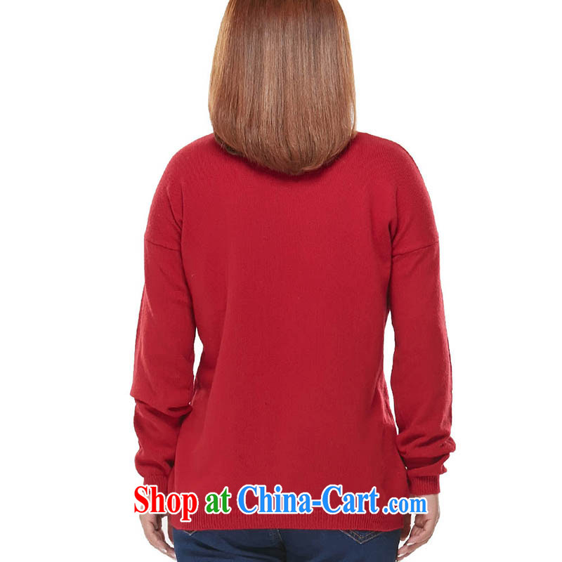 MsShe XL ladies' 2014 winter clothing new sweet Korean version is the XL-knitted sweaters clearance 2292 red 5 XL, Susan Carroll, Ms Elsie Leung Chow (MSSHE), online shopping