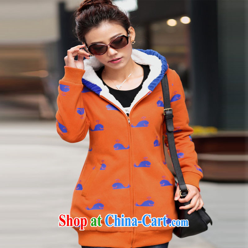 Yoon Elizabeth Odio Benito 2014 winter clothing new, larger female sweater Korean lamb plush quilted coat warm jacket card thick loose sweater 2079 dark blue 5 XL recommendations 180 - 200 jack, Yoon Elizabeth Odio Benito (yinlsabel), online shopping