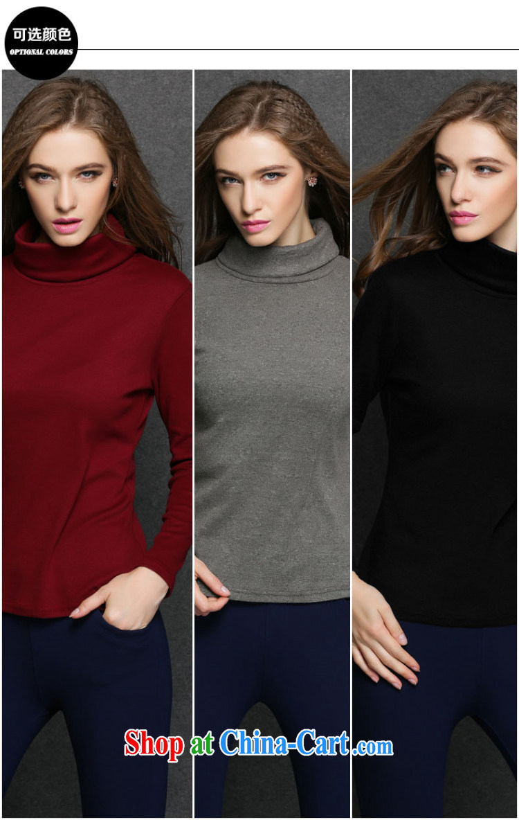 Ms Audrey EU focus larger high-collar solid shirt women mm thick beauty Europe girls long-sleeved shirts T JW 3054 deep red XXXXL pictures, price, brand platters! Elections are good character, the national distribution, so why buy now enjoy more preferential! Health