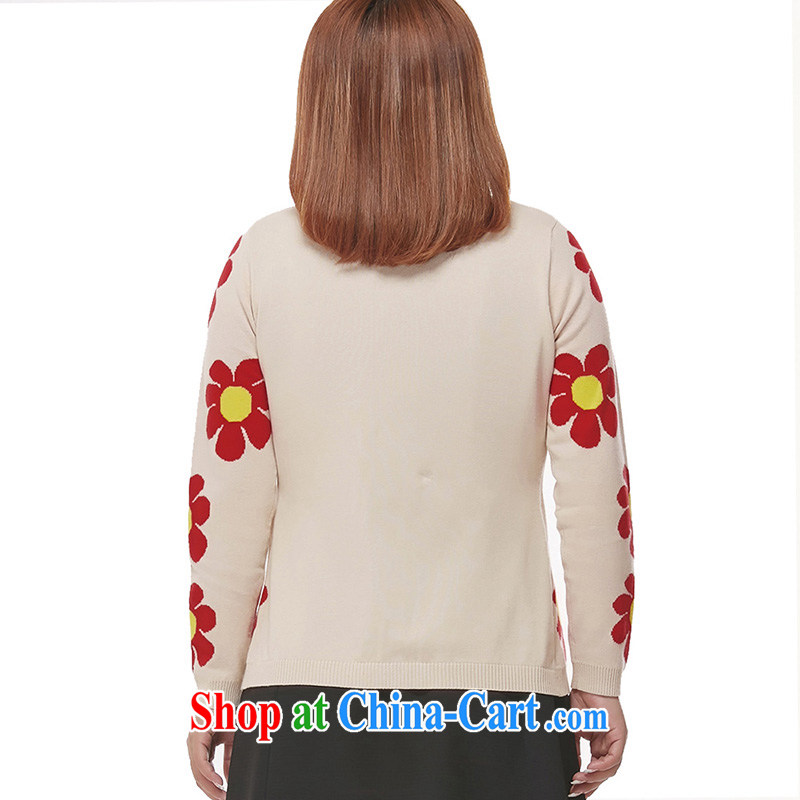 MsShe XL ladies' 2015 spring new stylish knocked color flowers knitting cardigan sweater jacket clearance 7889 focused on the blue flower XL, Susan Carroll, Ms Elsie Leung Chow (MSSHE), shopping on the Internet