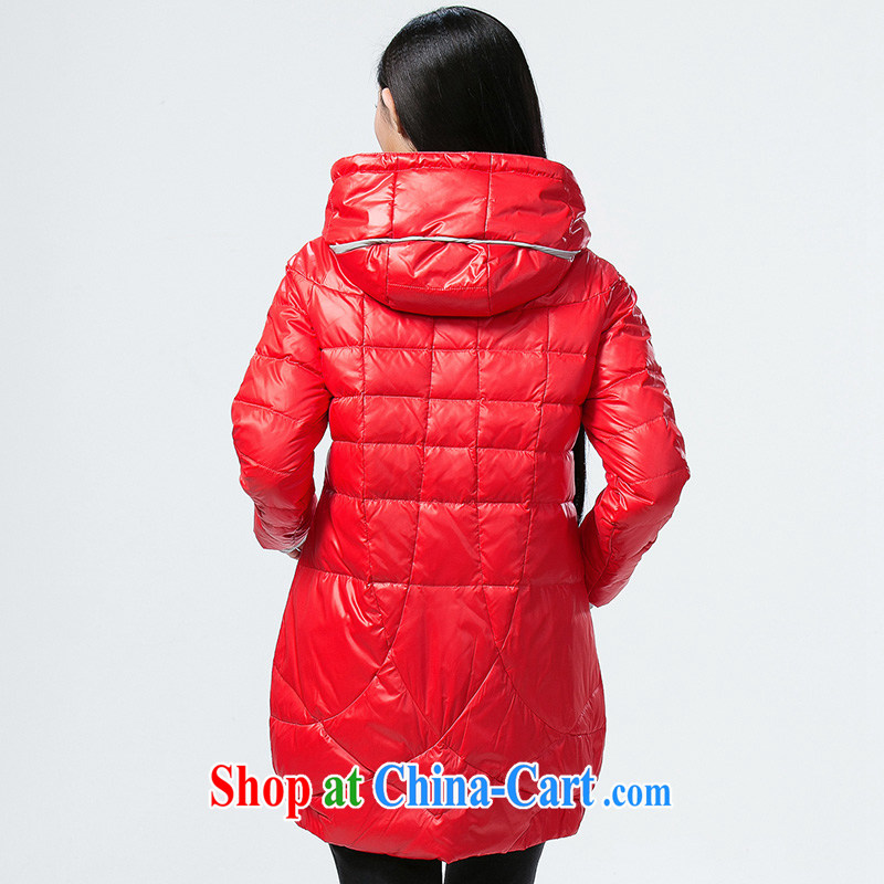 Water with larger female 200 Jack autumn and winter, Korean light-jacket, long, thick S DQ 14 4251 red XXL, water itself (SHUIMIAO), shopping on the Internet