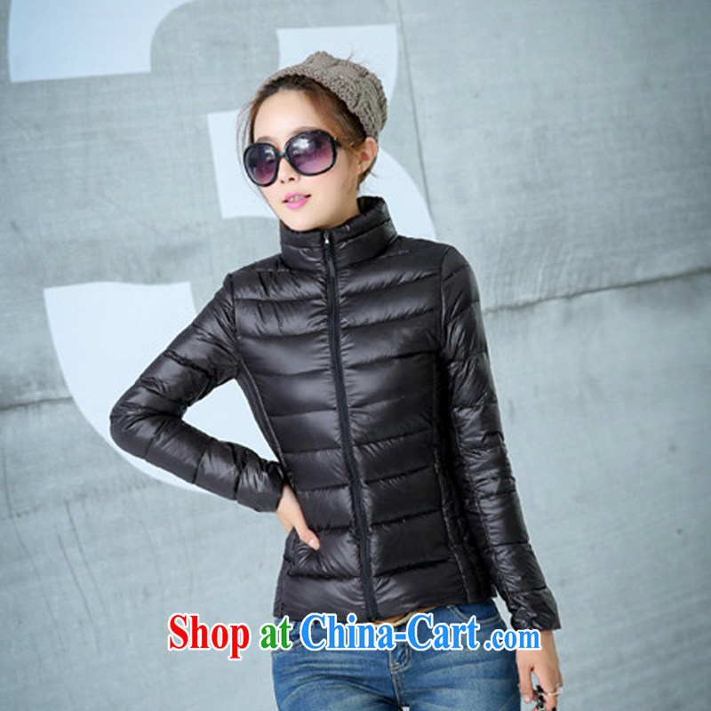 ZS a $88 winter clothing on a new women's coats winter new, larger female feather cotton suit larger feather girls quilted coat Y 08 black 2 XL, ZS, shopping on the Internet