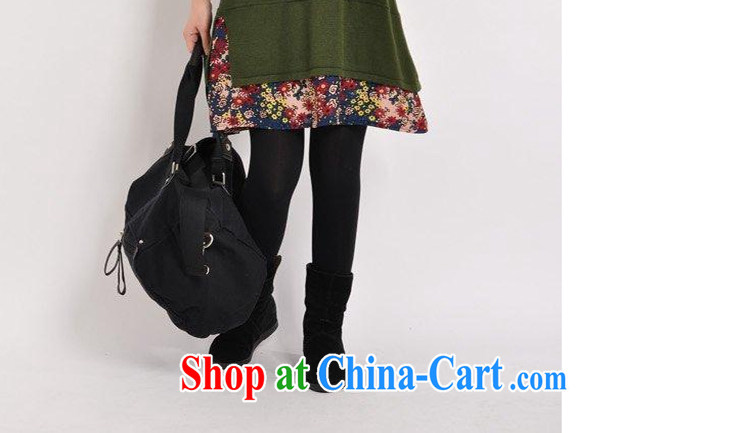 HIV/AIDS covered by autumn 2014 the new female Korean larger female floral stitching thick long-sleeved solid dresses DM 109 green XXL pictures, price, brand platters! Elections are good character, the national distribution, so why buy now enjoy more preferential! Health