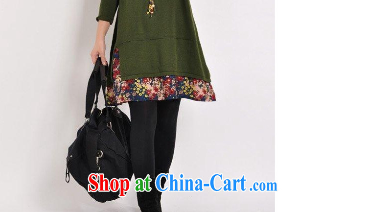 HIV/AIDS covered by autumn 2014 the new female Korean larger female floral stitching thick long-sleeved solid dresses DM 109 green XXL pictures, price, brand platters! Elections are good character, the national distribution, so why buy now enjoy more preferential! Health