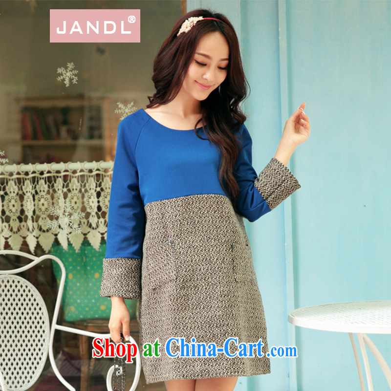 JANDL Women fall 2014 with new and modern Korean stitching, hit the color code female dress blue L