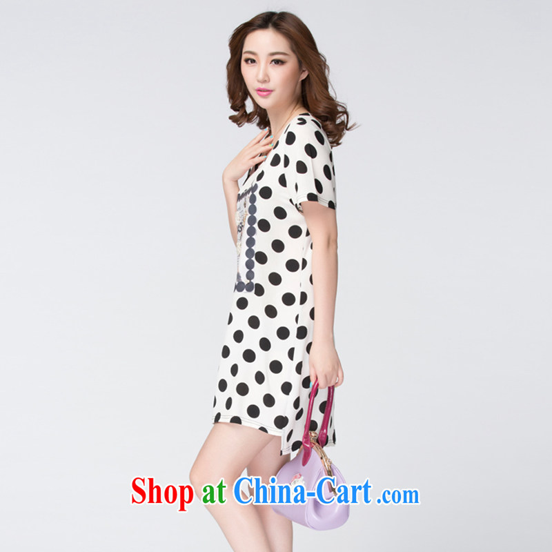 In accordance with South Korea Connie 2015 summer new, larger female stamp the Point snow beauty woven dresses 1186 white L, Korea according to Connie (Hanye Ninie), shopping on the Internet