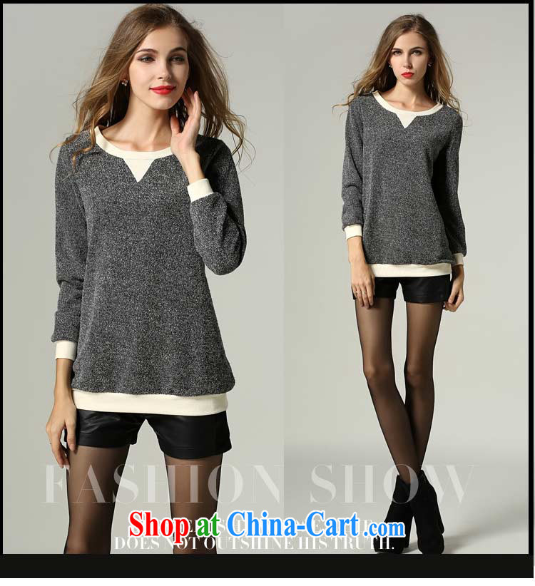 Connie's dream 2014 new autumn and winter in Europe with high-end large, female minimalist liberal T shirts thick sister pure color long-sleeved round neck knitted sweater solid s 1195 gray XXXXXL pictures, price, brand platters! Elections are good character, the national distribution, so why buy now enjoy more preferential! Health