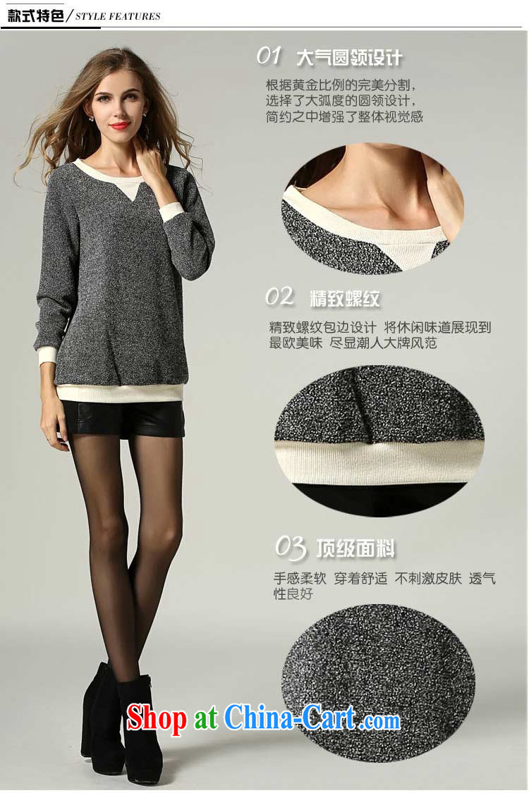 Connie's dream 2014 new autumn and winter in Europe with high-end large, female minimalist liberal T shirts thick sister pure color long-sleeved round neck knitted sweater solid s 1195 gray XXXXXL pictures, price, brand platters! Elections are good character, the national distribution, so why buy now enjoy more preferential! Health