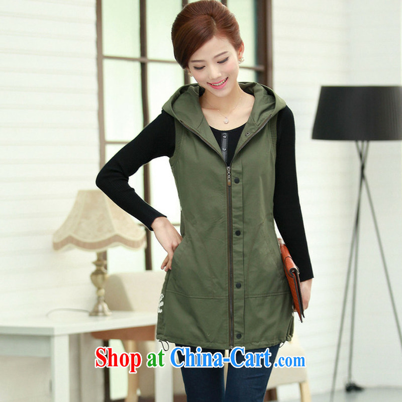 Pi-optimized Connie new spring beauty Korean version of the greater number of a female cotton, long wind jacket BW 09,820 green XXXL recommendations 150 - 165 jack, optimize, Connie, and shopping on the Internet
