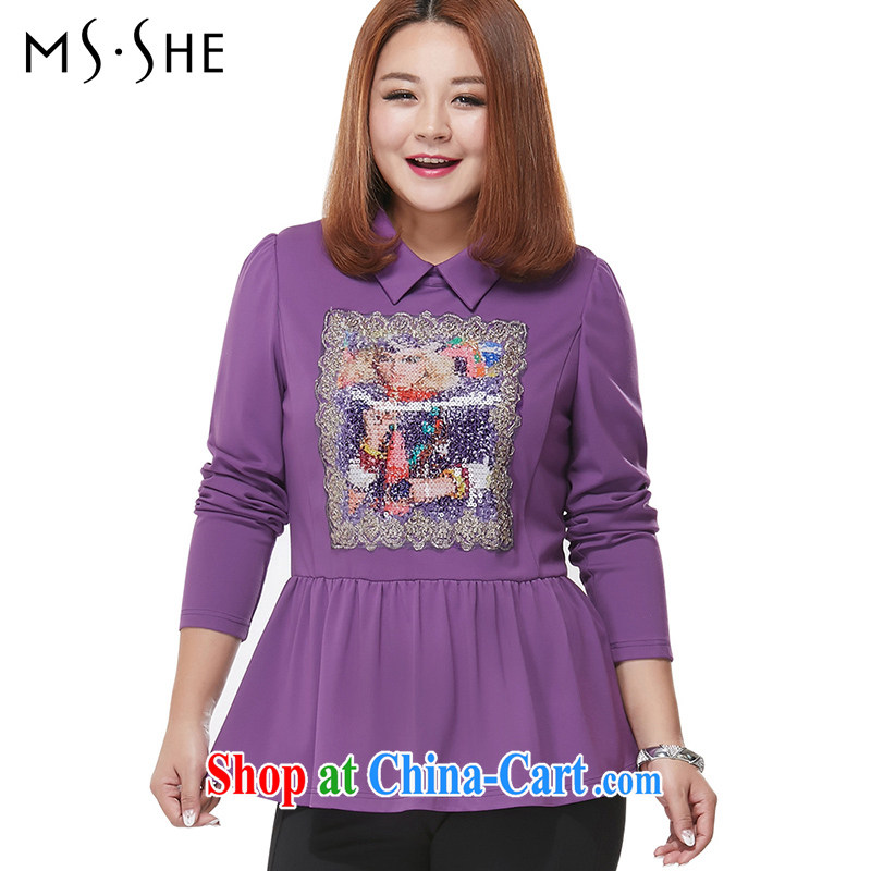 MsShe XL ladies' 2014 autumn and winter, new cultivation and A field is solid long-sleeved T-shirt 2149 orange 6 XL, Susan Carroll, Ms Elsie Leung Chow (MSSHE), online shopping