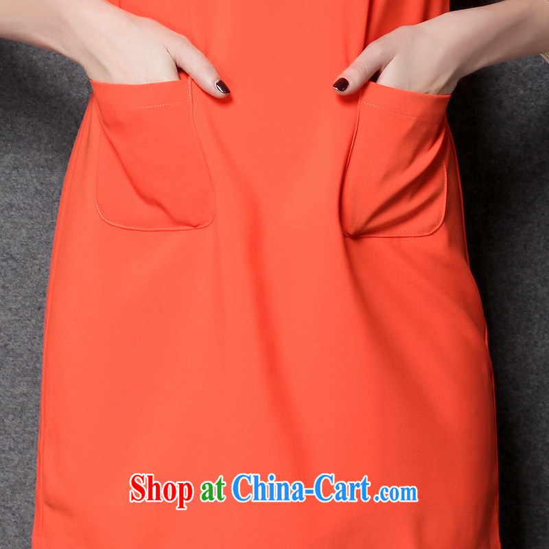 Ms Audrey EU focus is indeed the XL dresses women's clothing thick mm autumn is relaxed version, turn the collar long-sleeved skirt JW 1530 orange XXXXL crackdown, Ms Audrey EU Yuet-mee, jiaowei), online shopping