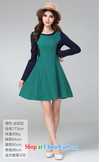 cheer for thick MM autumn and winter, the larger female small flowers thick sister graphics thin long-sleeved knitted dresses of the 2302 green 5 XL pictures, price, brand platters! Elections are good character, the national distribution, so why buy now enjoy more preferential! Health