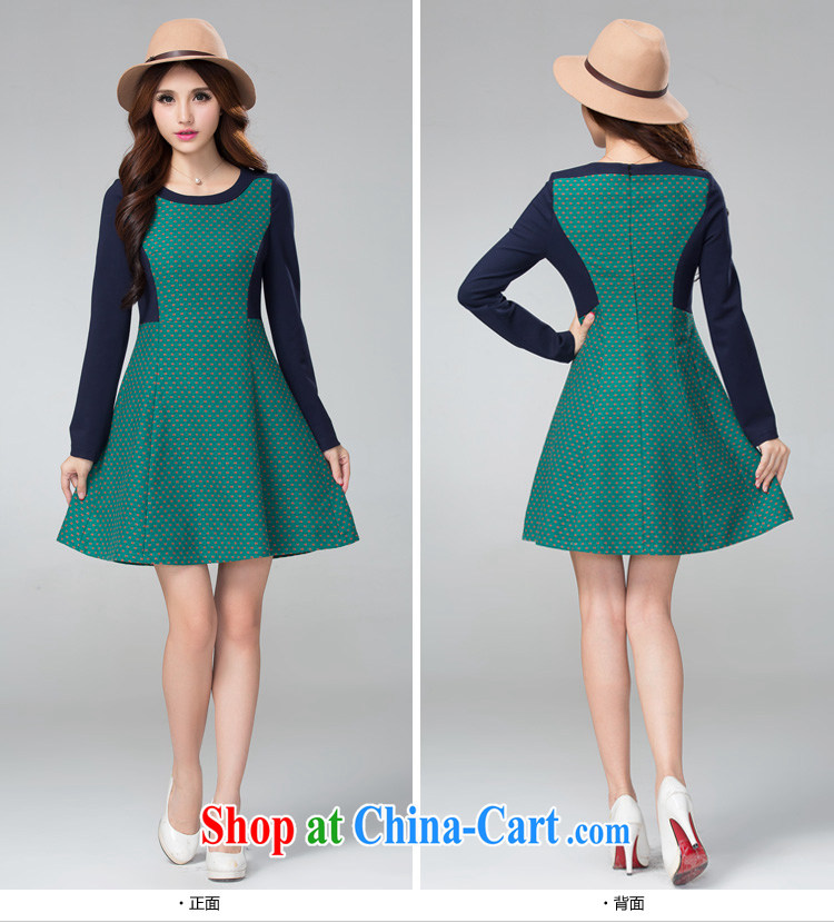 cheer for thick MM autumn and winter, the larger female small flowers thick sister graphics thin long-sleeved knitted dresses of the 2302 green 5 XL pictures, price, brand platters! Elections are good character, the national distribution, so why buy now enjoy more preferential! Health