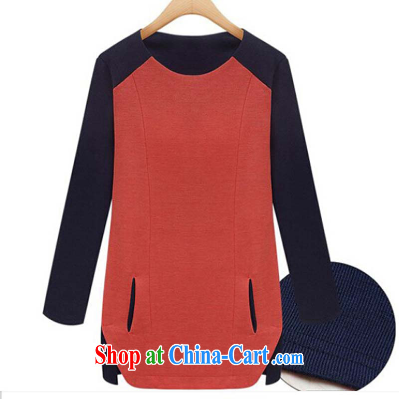 Colorful nickname Julia 2015 the code female Autumn with new, the FAT and FAT sister autumn and winter, pocket solid shirt relaxed casual soft cotton long T shirts blue XXXL, colorful nicknames, and, on-line shopping