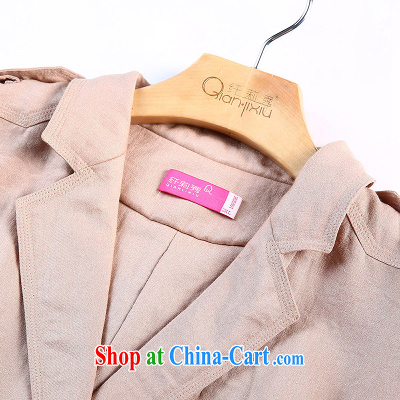 Slim Li Su-new, larger ladies sleeveless jacket lapel handsome A swing dresses Q 6218 card with 4 XL, slim Li-su, and shopping on the Internet
