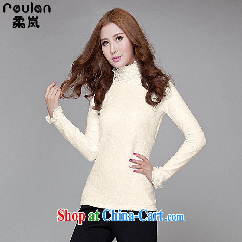 ROULAN/Sophie sponsors the lint-free cloth thicken spring 2015, new Korean version XL female lace warm high-collar solid T pension women 4183 apricot XXXL, Sophie sponsors (ROULAN), and, on-line shopping