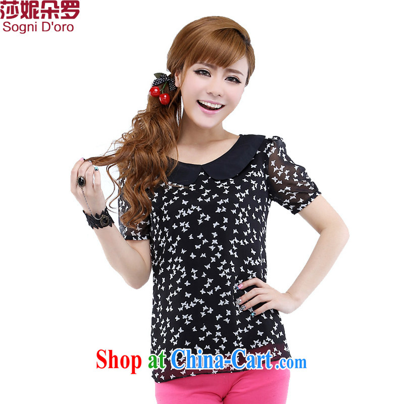 Elizabeth Anne flower, 2014 XL girls with thick mm summer short-sleeved baby snow for woven shirts graphics thin shirt T pension 6207 black 6 XL