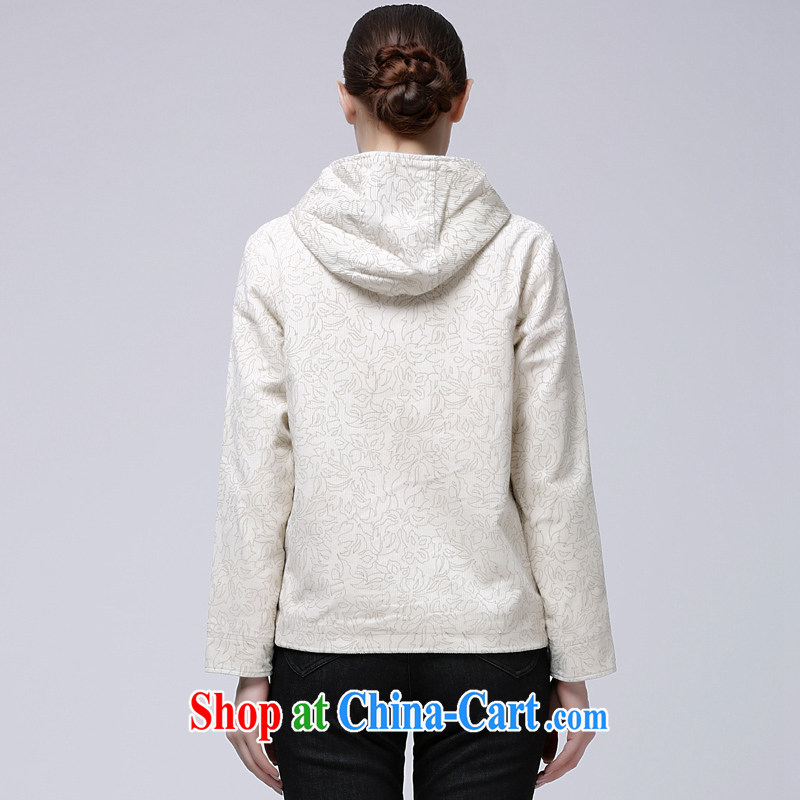 Milan sign middle-aged and older women with autumn long-sleeved jacket middle-aged female T-shirt winter corduroy jacket WF 340,002 white L, Milan (MILANDON), shopping on the Internet