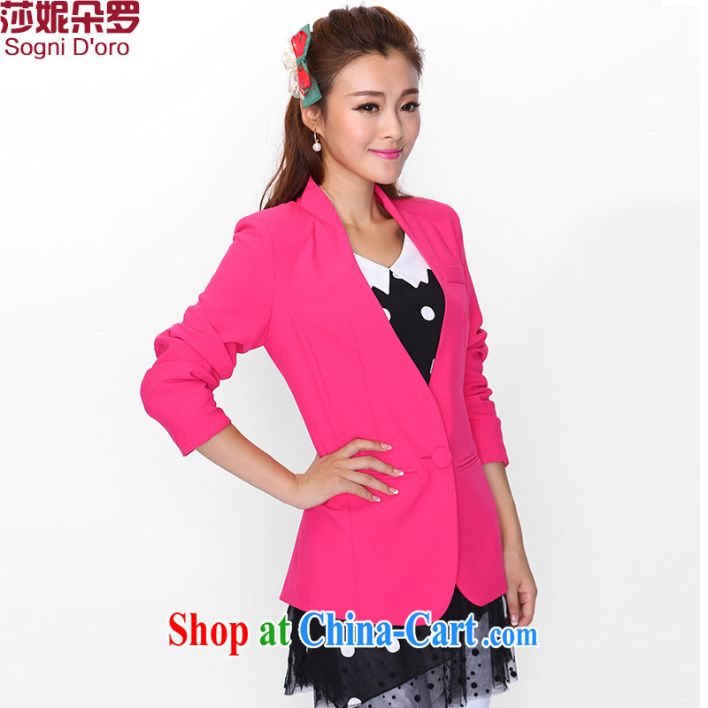 Laurie flower, the Code women thick MM 2014 autumn decoration, graphics skinny suits, long-sleeved jacket of 8731 red 6 XL