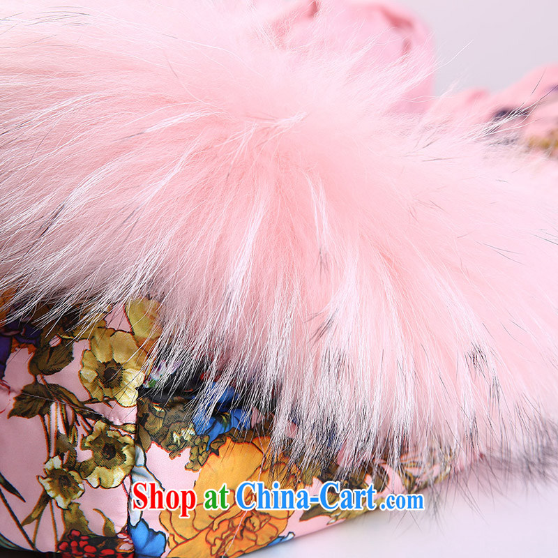 Slim LI Sau 2014 autumn and winter new, larger female fashion stamp duty in cultivating long jacket coat Q 6110 pink 4 XL, slim Li-su, and shopping on the Internet