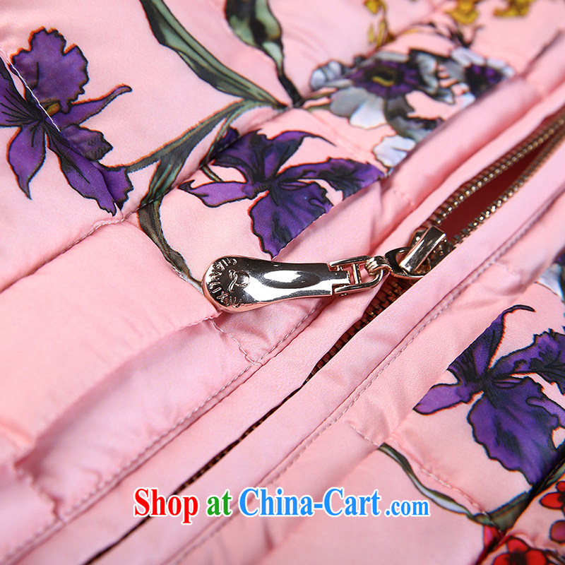 Slim LI Sau 2014 autumn and winter new, larger female fashion stamp duty in cultivating long jacket coat Q 6110 pink 4 XL, slim Li-su, and shopping on the Internet