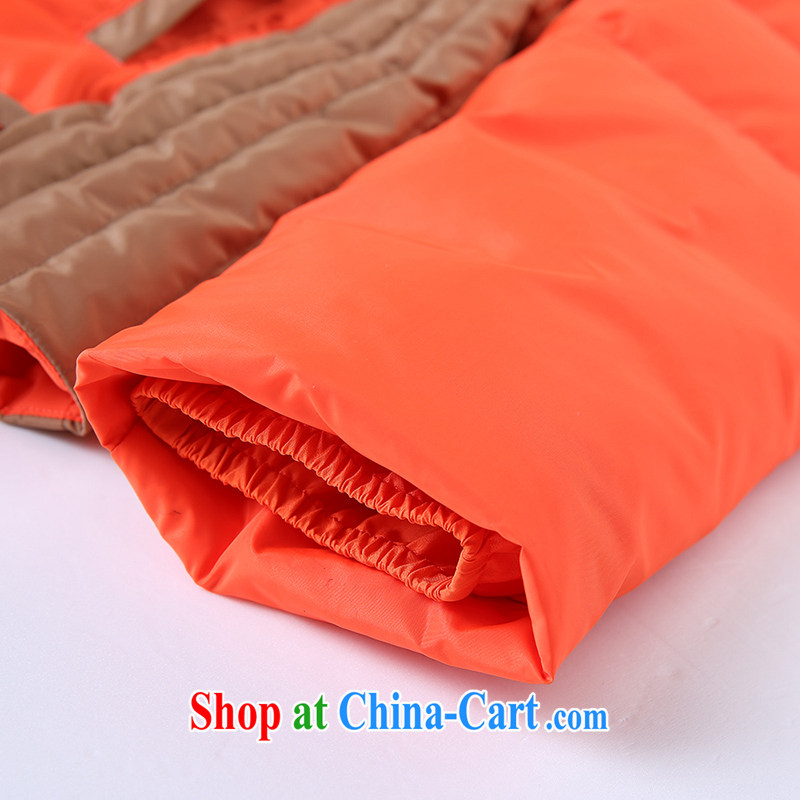 Slim LI Sau 2014 autumn and winter new, larger female hit-color beauty warm jacket coat Q 6097 orange 3 XL, slim Li-su, and shopping on the Internet