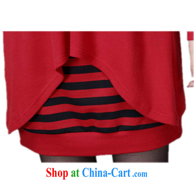 The delivery package as soon as possible by the fat increase, female dresses Korean lady two-piece striped vest skirt sweater, a video thin long-sleeved short skirt black XL approximately 125 - 140 jack, land is still the garment, shopping on the Internet