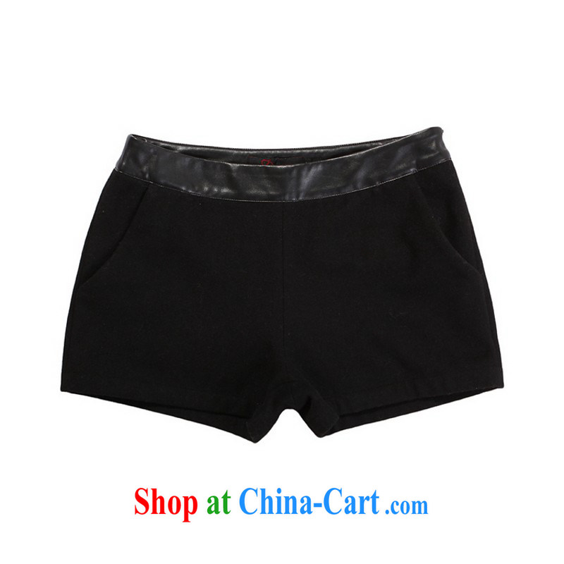 The delivery package as soon as possible e-mail is indeed the XL female shorts 2014 autumn and winter clothing new black ground 100 wool? boots pants thick hot pants pants solid black 3 XL waist 2 feet 7, land is still the garment, and shopping on the Internet