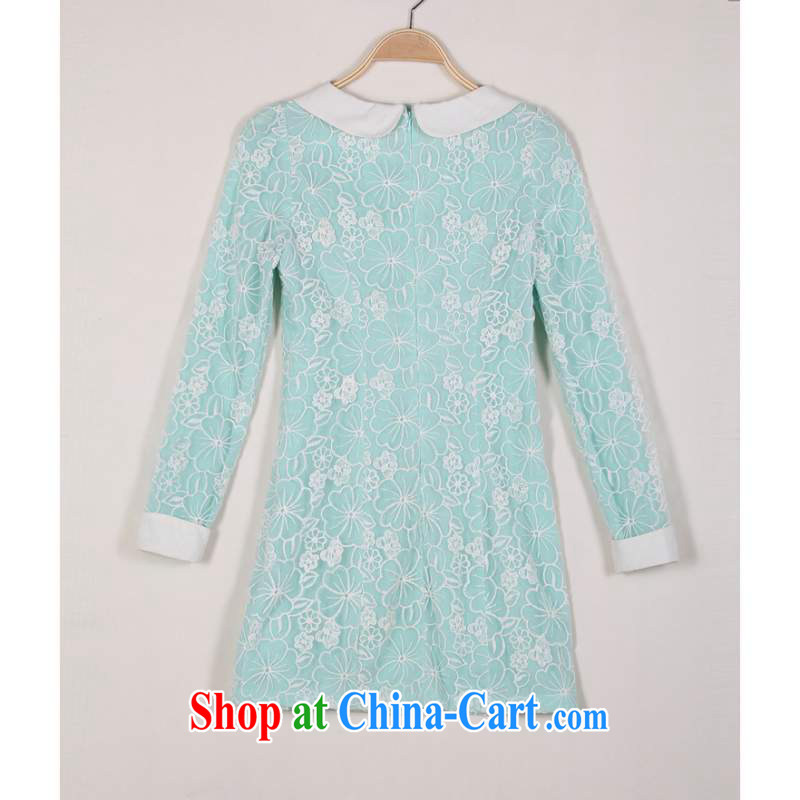 The delivery package as soon as possible by the fertilizer XL dresses 2014 new autumn the Korean edition elegant OL aura dolls for lace beauty day blue XL approximately 120 - 130 jack, land is still the garment, shopping on the Internet