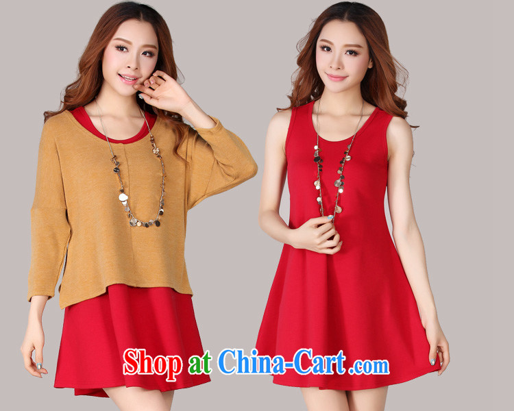 The delivery package as soon as possible by the fertilizer XL women dresses 2014 fall and winter with new, two-piece red vest solid knit dress long red and yellow 4 XL approximately 165 - 175 Jack pictures, price, brand platters! Elections are good character, the national distribution, so why buy now enjoy more preferential! Health